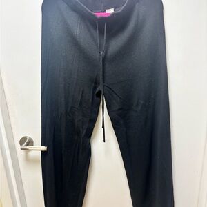 Black Drawstring Wide leg Pant Set.